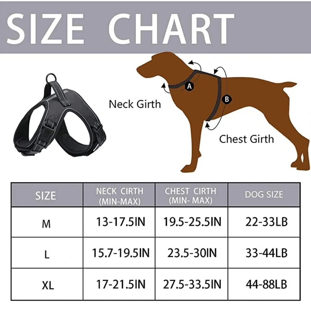 Medium Dog Harness, No Pull Vest Harnesses with Adjust Chest Steap,Reflective